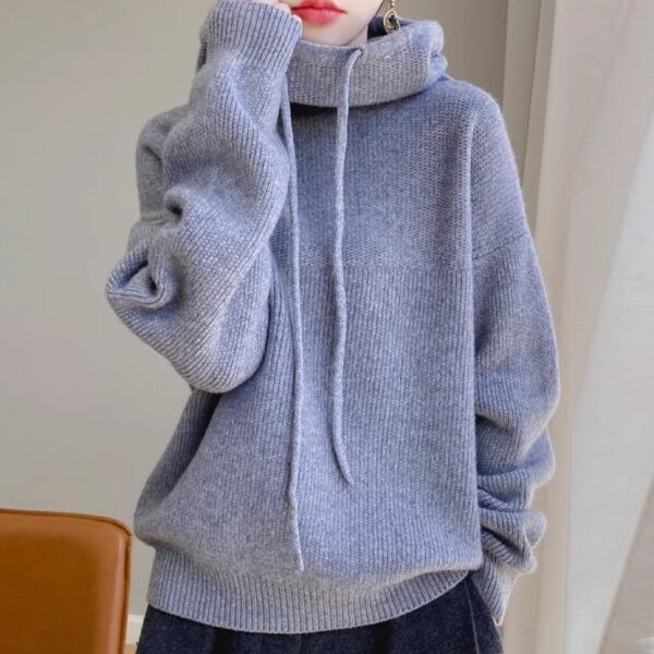 Women's Sweater Thicken Lazy Style All-match Long-sleeved Autumn Winter Warm Casual Sweater For Women - Image 5