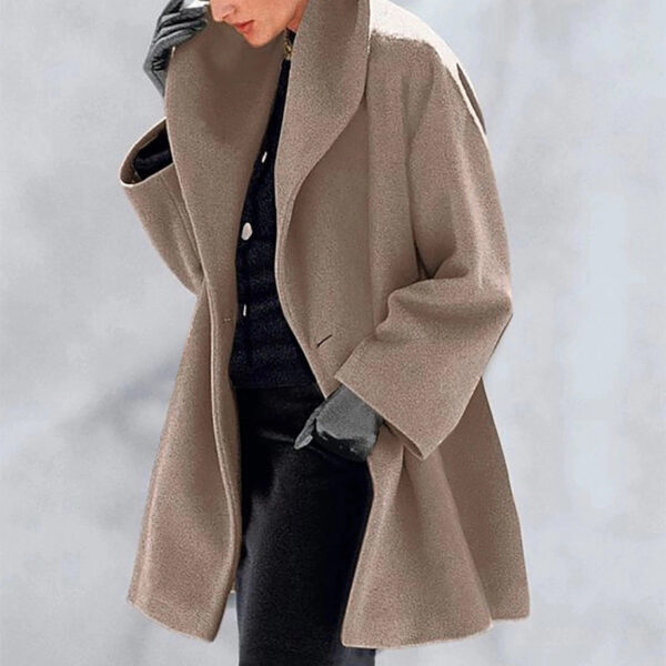 Women's Trendy Clothes Multi-color Round Neck Loose Sweater Woolen Coat Solid Casual Coat For Autumn And Winter - Image 7