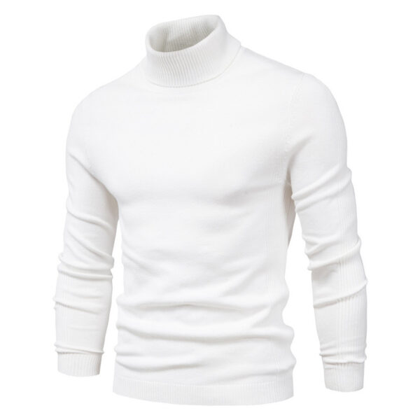 Men's Solid Color Slim Pullover Turtleneck Sweater Winter Casual Tops Clothing - Image 6